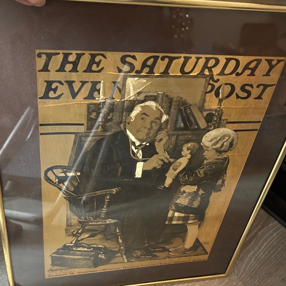 SATURDAY EVENING POST Gold foil Art cover! Vintage Art cover